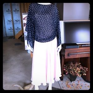 Silky polka dots blouse
